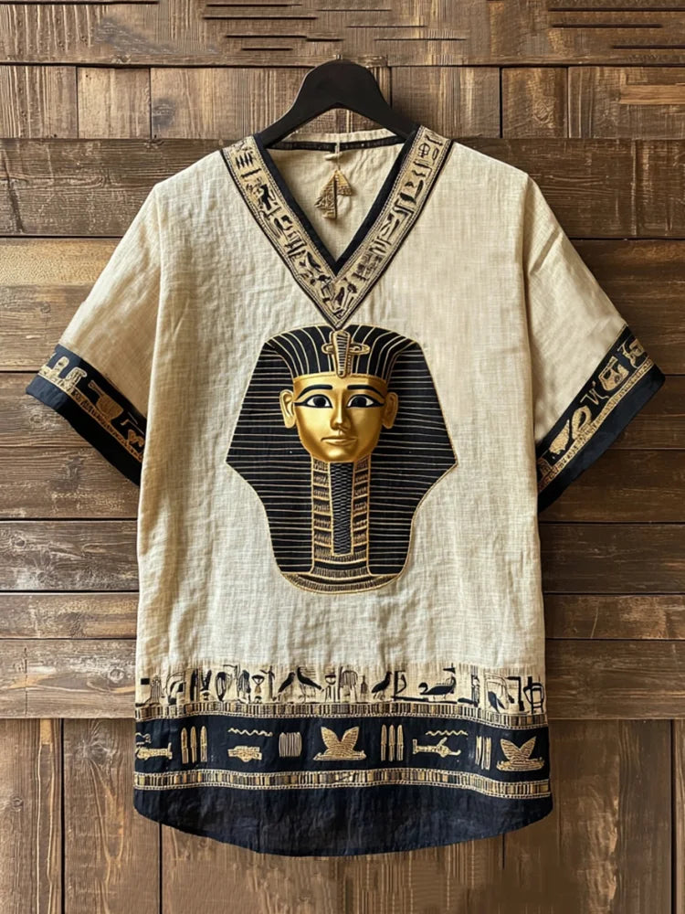 Ancient Egyptian-Inspired Cozy Linen T-Shirt